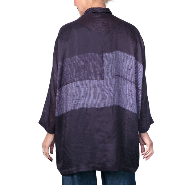 Neeru Kumar Short Sleeve Silk Shibori Printed Oversize Shirt