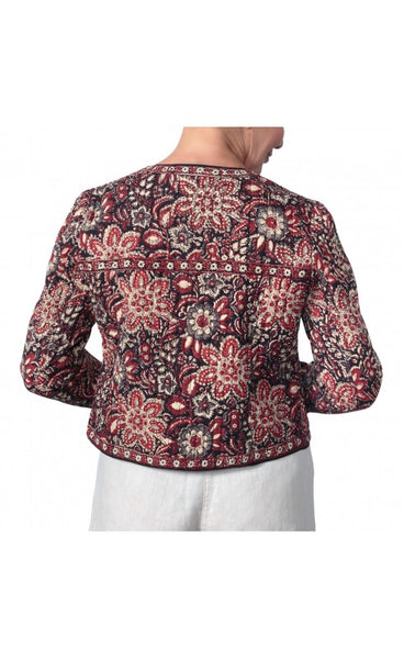 Anokhi Bagru Cotton Floral Print Quilted Jacket
