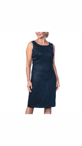Victoire Linen Shift Dress - Indigo Navy