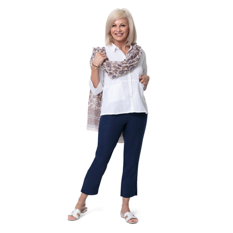 Anokhi Crinkle Handblock Print Scarf