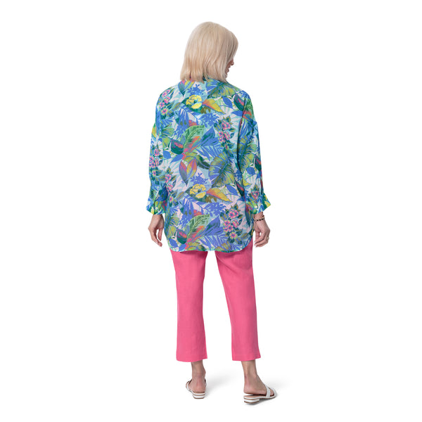 East Linen Capri Pant with side splits at hem