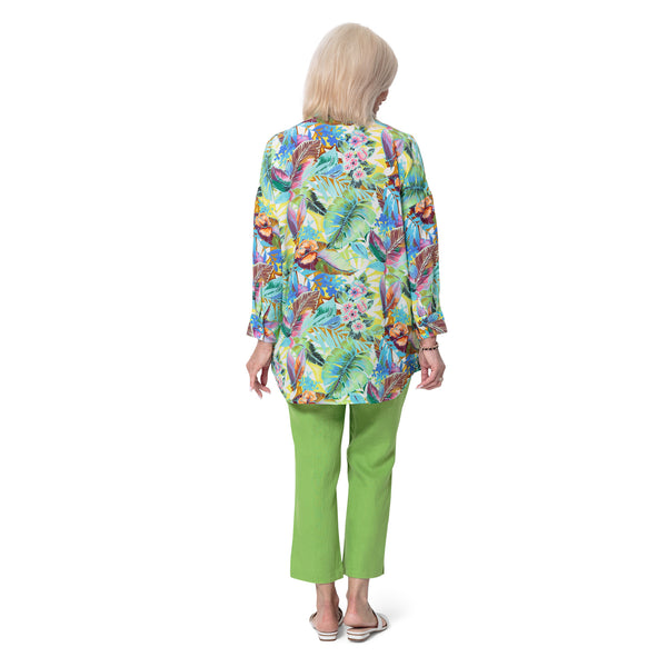 East Linen Capri Pant with side splits at hem