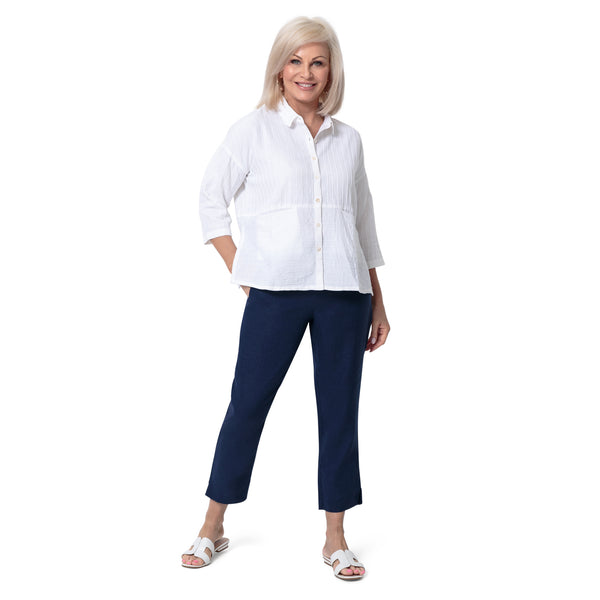 East Linen Capri Pant with side splits at hem