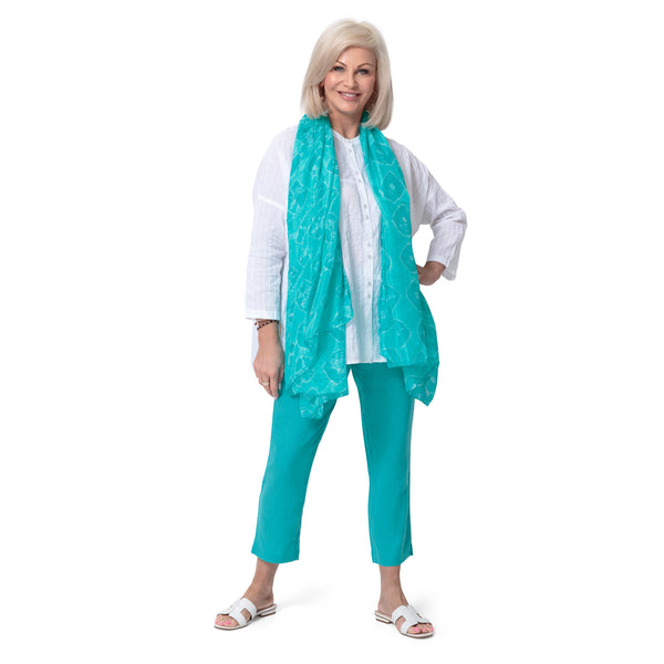 East Linen Capri Pant with side splits at hem