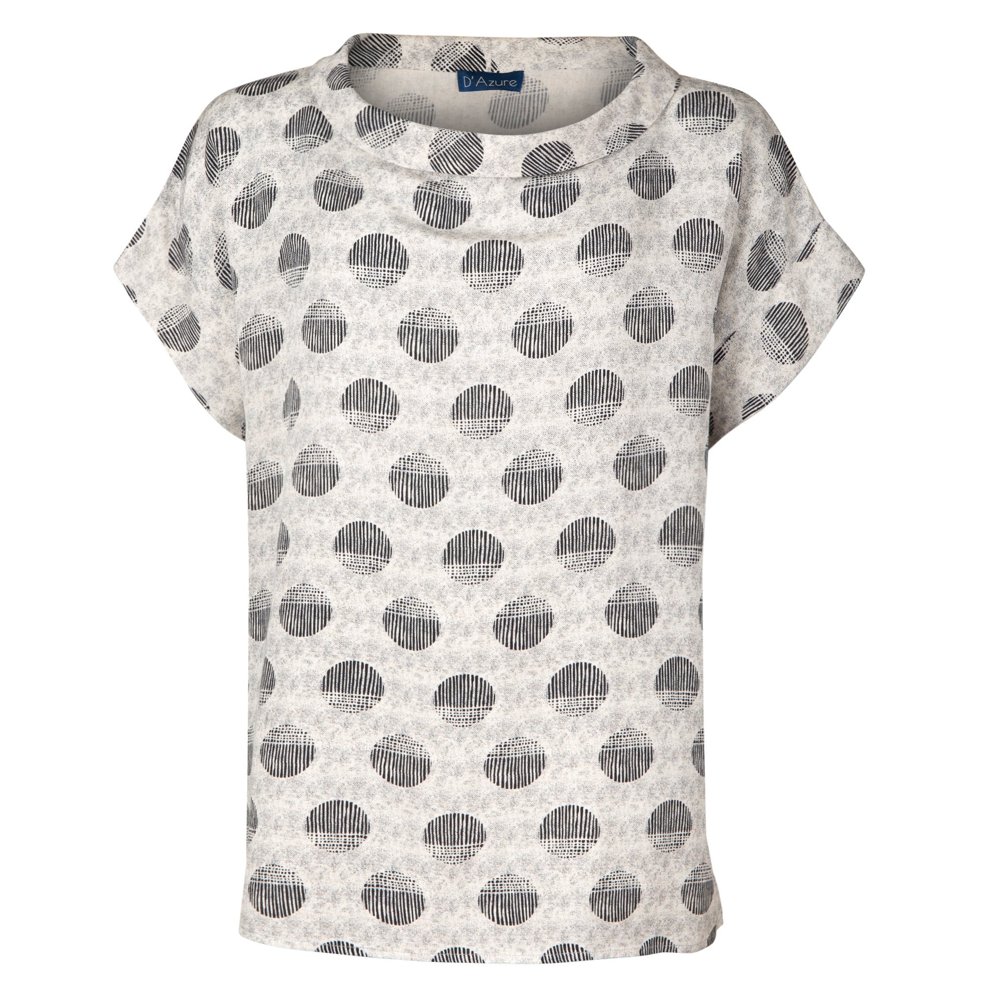 Irregular Spot Linen Blend Bardot Top