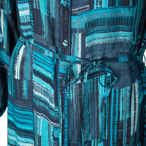 D'Azure Blue Marcelle Print Shirt Dress