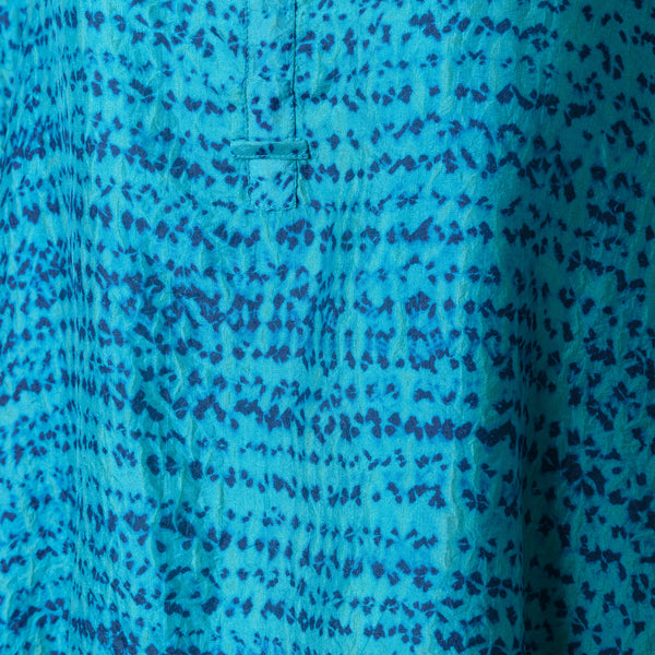 Neeru Kumar Short Sleeve Silk Shibori Printed Handkerchief Hem Top