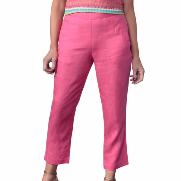 East Linen Capri Pant with side splits at hem