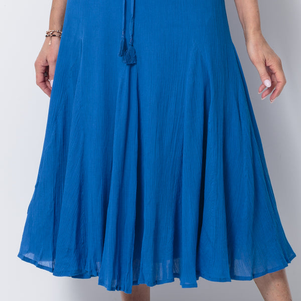 East Cheesecloth Cotton Crinkle Skirt with Elasticated Waist