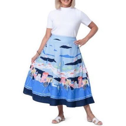 East Santorini Print Cotton Skirt