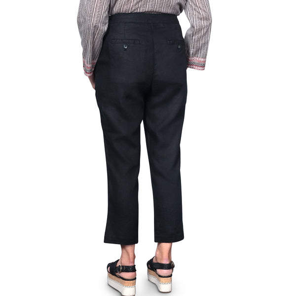 East Linen Capri Pant with side splits at hem