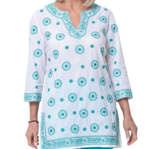 East Preeti Embroidered Cotton Kurta Top