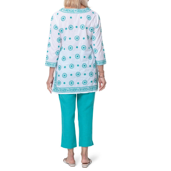East Preeti Embroidered Cotton Kurta Top