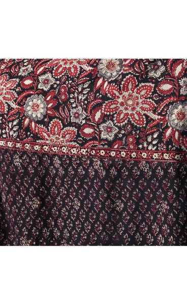 Anokhi Bagru Cotton Floral Print Kaftan Dress
